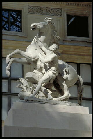 Cheval retenu par un palefrenier, image 8/12