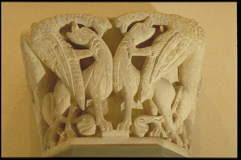 Chapiteau d'applique décoré d'oiseaux et de lions s'entre-dévorant, image 9/9