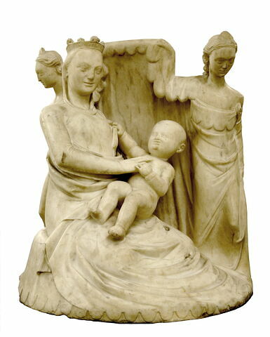 Vierge d'humilité entre deux anges tenant des courtines, image 2/3