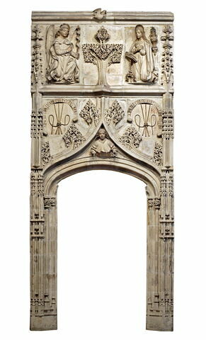 Porte ornée d'un groupe de l'Annociation et d'un ange à mi-corps, image 10/11