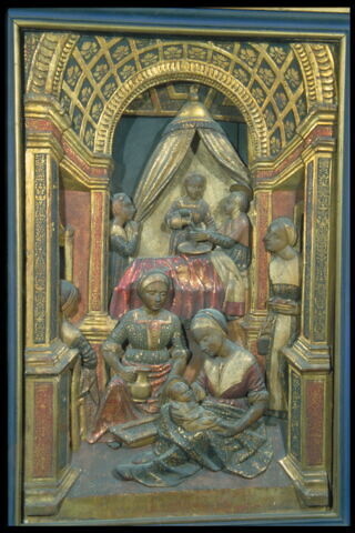 Scènes de la vie de sainte Anne : Joachim chasse du Temple ; La Naissance de la Vierge ; La rencontre d'Anne et de Joachim à la Porte dorée, image 7/8
