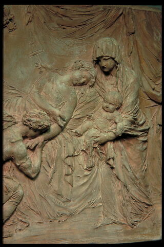 Une femme qui, en expirant, montre à son époux le fils qu'elle lui laisse, image 7/7