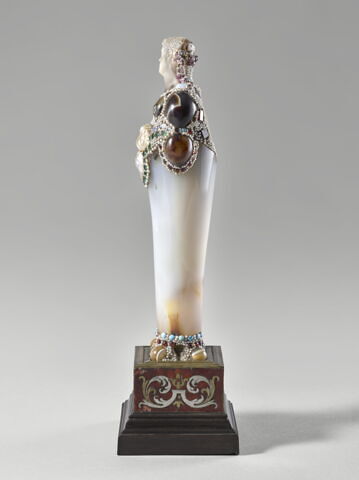 Terme féminin en agate, quartz fumé et perles, image 2/5