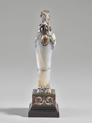 Terme féminin en agate, quartz fumé et perles, image 4/5