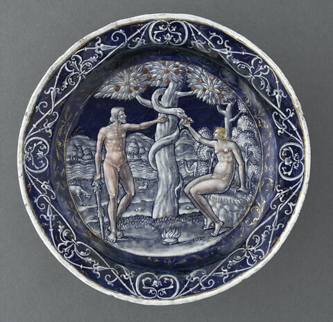 Assiette : La Tentation d'Adam et Eve