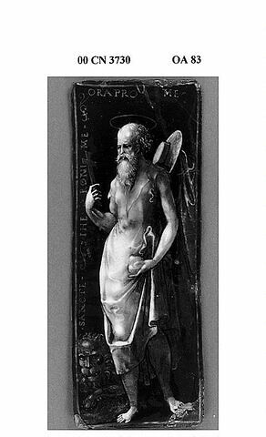 Plaque : Saint Jérôme, d'une série de deux plaques 