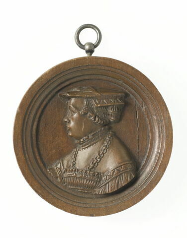 Pion de tric-trac : buste de femme de profil