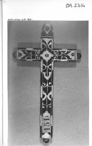 Croix en argent doré et huit pavés de cristal de roche, image 5/5