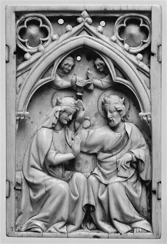 Partie centrale d'un triptyque : le Couronnement de la Vierge