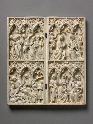 Diptyque : Nativité ; Adoration des mages ; Crucifixion ; Couronnement de la Vierge