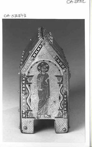 Châsse à fonds vermiculés : Christ en Majesté ; apôtres et anges, image 4/9