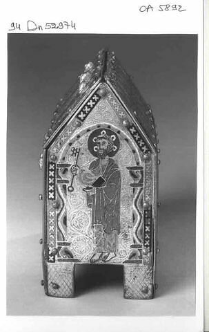 Châsse à fonds vermiculés : Christ en Majesté ; apôtres et anges, image 5/9