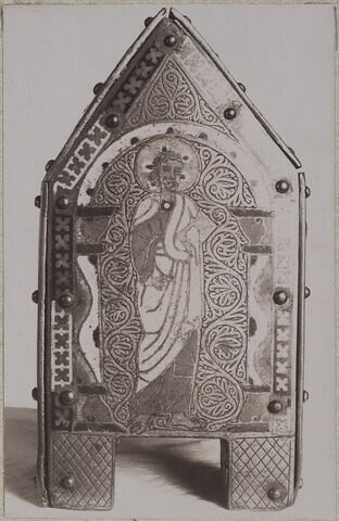 Châsse à fonds vermiculés : Christ en Majesté ; apôtres et anges, image 8/9