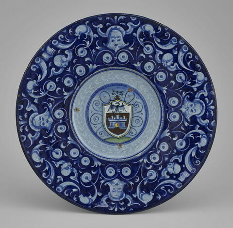 Assiette : armoiries de la famille Giustiniani de Gênes (?)