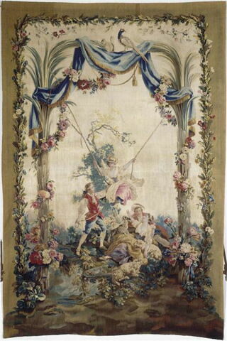 L'Escarpolette, de la tenture des "Pastorales à draperies bleues"