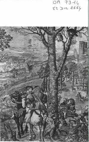 Le mois de mars ou Le signe du bélier ou La chasse au faucon, de la tenture des Chasses de Charles Quint, image 16/26