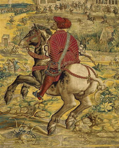 Le mois de mars ou Le signe du bélier ou La chasse au faucon, de la tenture des Chasses de Charles Quint, image 10/26