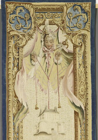 Entre-fenêtre : Sancho, de la tenture de l'Histoire de Don Quichotte aux armes de la famille d'Argenson, image 2/6