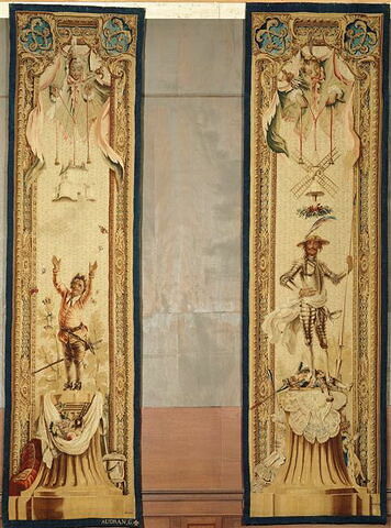 Entre-fenêtre : Sancho, de la tenture de l'Histoire de Don Quichotte aux armes de la famille d'Argenson, image 6/6