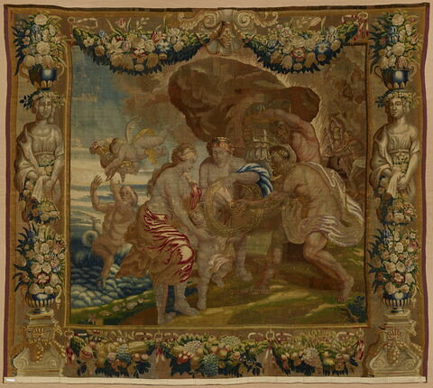 Thétis recevant de Vulcain des armes pour Achille, de la tenture de l’Histoire d’Achille, image 2/3