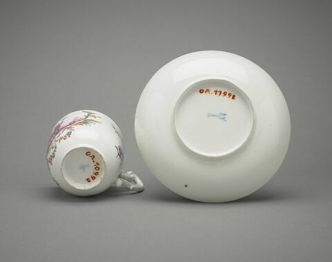 Tasse et soucoupe à personnages et putti sur fond blanc, image 4/8