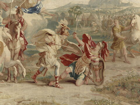 Le Combat de Télémaque et d'Iphiclès, fils du roi Adraste, de la tenture de l'Histoire de Télémaque, image 4/4