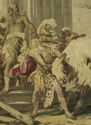 Thésée et le taureau de Marathon, de la tenture de L'Histoire de Thésée, image 3/6
