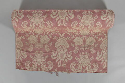Tissu de lin à fond crème, décoré de vases et de fleurs stylisées roses, image 4/5