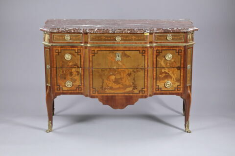 Commode marqueterie à deux tiroirs