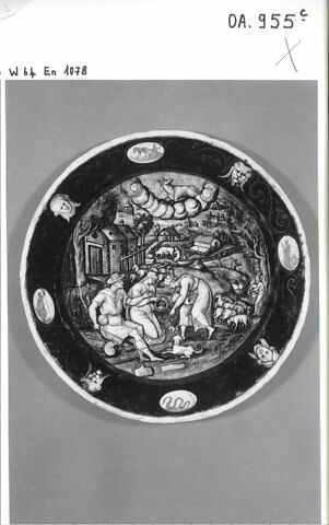Assiette : Le mois d'avril, d'une série de quatre (OA 955 1 à 4), image 3/4
