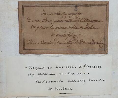 Fac similé du baiser de paix OA 10313, dessin sur papier et cadre, image 4/6