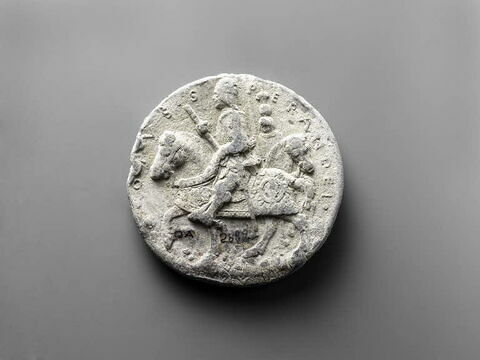 Médaille : Giovanni II Bentivoglio (1443 - 1508) / Bentivoglio en armure à cheval, image 2/2