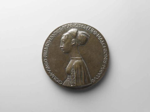 Médaille : Cecilia Gonzaga (1425-1451) / jeune fille et une licorne