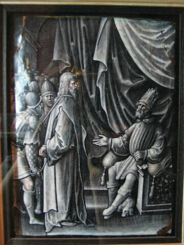 Plaque : Le Christ devant Hérode, d'une série de dix "La Passion du Christ" (OA 11134 à OA 11143)