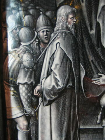 Plaque : Le Christ devant Hérode, d'une série de dix 