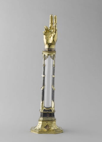 Bras-reliquaire de saint Louis de Toulouse (aux armes de Sancia ou Sanche de Majorque)