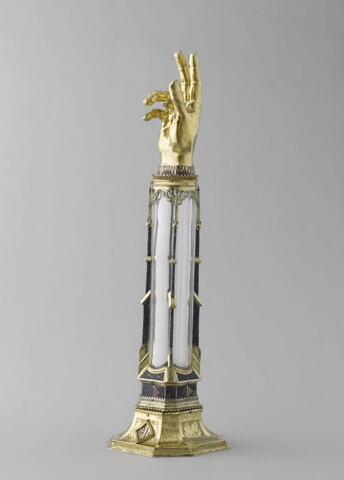 Bras-reliquaire de saint Louis de Toulouse (aux armes de Sancia ou Sanche de Majorque), image 8/12