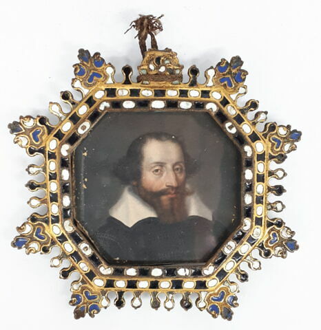 Miniature sur carton, encadrée : portrait d'homme