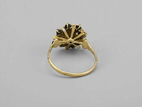 Bague en or avec émeraude entourée de huit petites opales, image 2/4