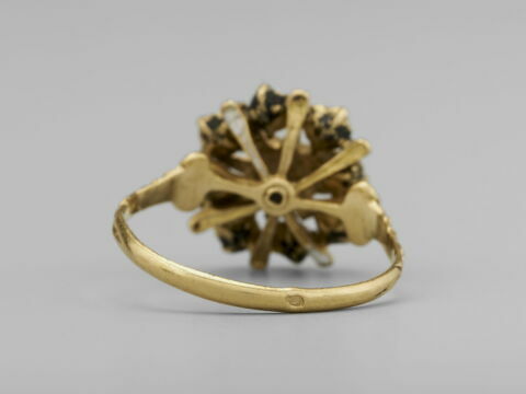 Bague en or avec émeraude entourée de huit petites opales, image 4/4