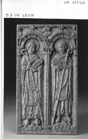 Plaque de reliure : deux évêques de Beauvais : Hervé (987-998) et Roger (mort en 1016 ou 1022), fils d'Eudes Ier de Champagne et de Blois, chancelier du roi, image 5/6