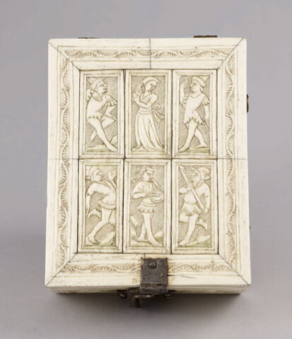 Coffret de mariage : danse mauresque et scènes de jeu et de chasse, image 6/8