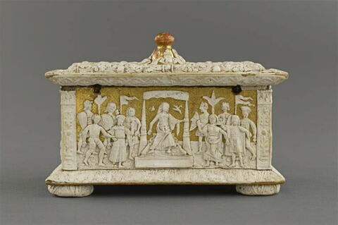 Coffret de forme rectangulaire, à couvercle plat surmonté d'un bouton, image 6/6