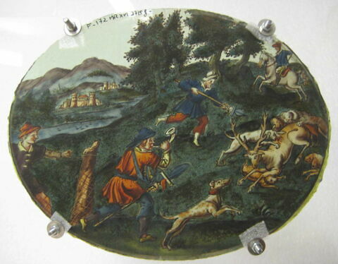 Vitrail : Chasse au cerf