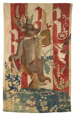 Fragment de tapisserie aux emblèmes de la famille Jouvenel des Ursins