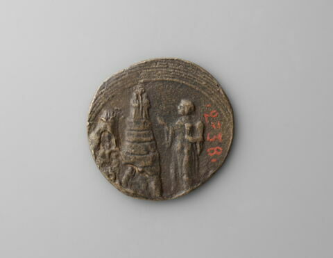 Médaille : Dante Alighieri / Dante devant la montagne du Purgatoire, image 2/2