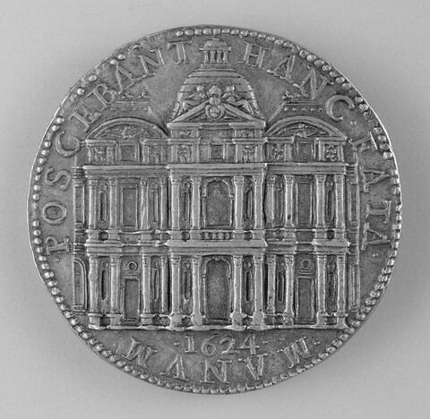 Médaille : Louis XIII / façade du Louvre, image 2/2