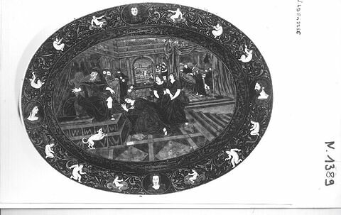 Plat ovale : Esther devant Assuérus, image 3/5
