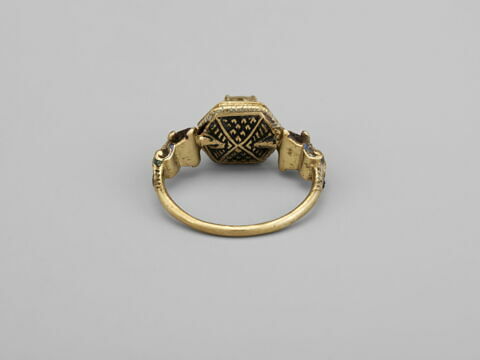 Bague en or avec pierre bleue (turquoise ?), image 2/2