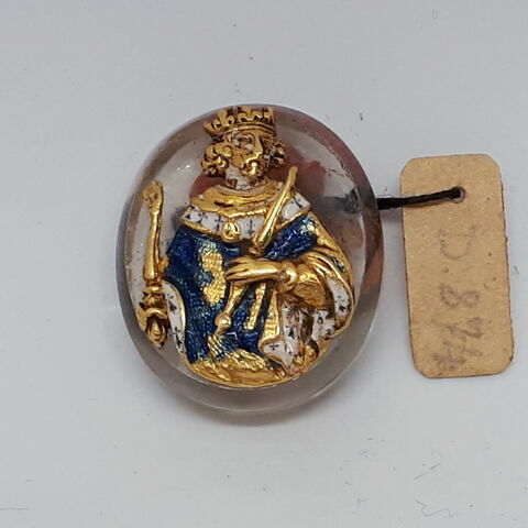 Figure de Louis XIV en or ciselé et émaillé